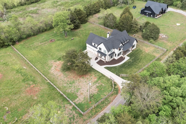 bird's eye view featuring a rural view