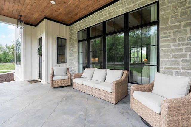 view of patio with an outdoor living space