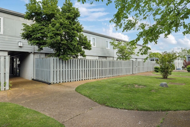 view of yard featuring fence