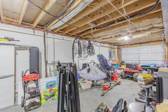 garage featuring electric panel