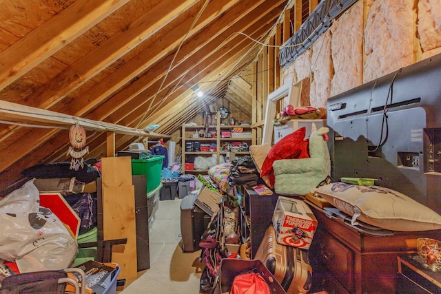 view of unfinished attic