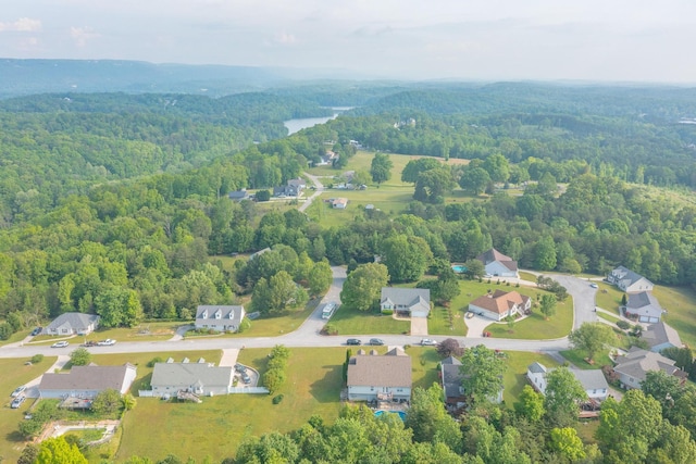 aerial view with a view of trees and a residential view