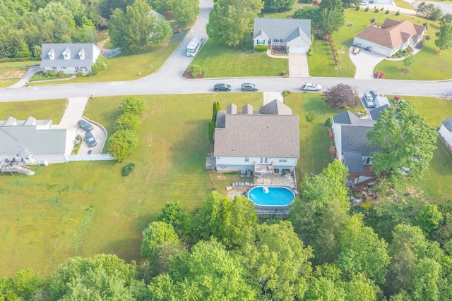 aerial view with a residential view