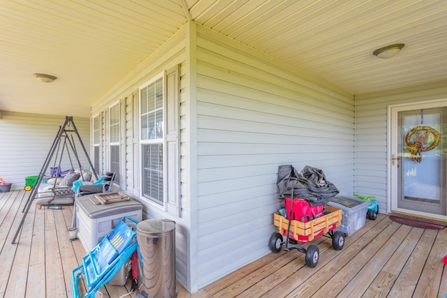 deck featuring a porch
