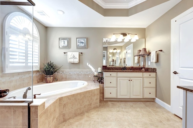 5028 Rockport Ave, Franklin, TN 37064 - bathroom with visible vents, a wealth of natural light, a bath, and vanity