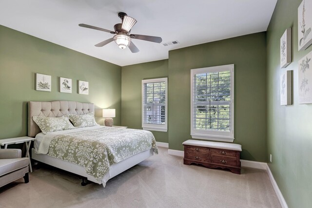 5028 Rockport Ave, Franklin, TN 37064 - carpeted bedroom featuring baseboards, ceiling fan, and visible vents