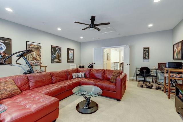 5028 Rockport Ave, Franklin, TN 37064 - living room featuring recessed lighting and light carpet