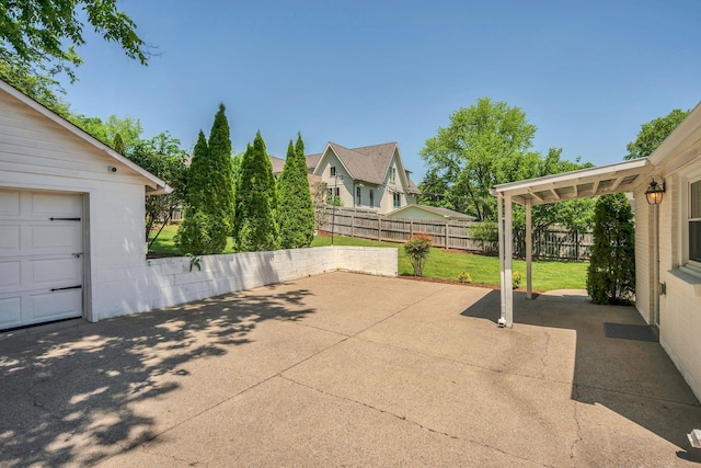 view of patio featuring a fenced backyard