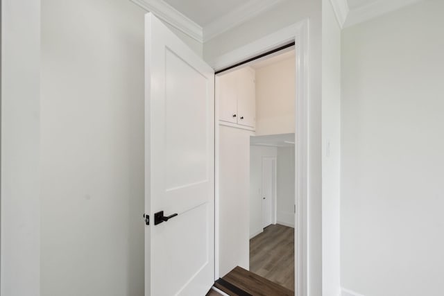 208 Linger Ln, Lebanon, TN 37087 - corridor featuring crown molding and wood finished floors
