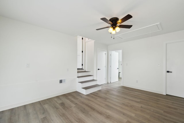 208 Linger Ln, Lebanon, TN 37087 - spare room with attic access, ceiling fan, wood finished floors, and baseboards
