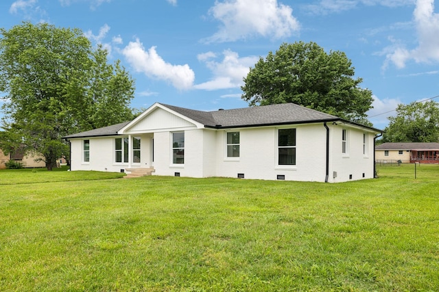 208 Linger Ln, Lebanon, TN 37087 - rear view of house with brick siding, roof with shingles, and crawl space