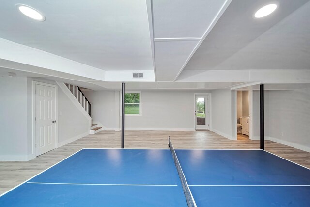 210 NW Clearview Dr, Mount Juliet, TN 37122 - interior space featuring baseboards, recessed lighting, wood finished floors, and visible vents