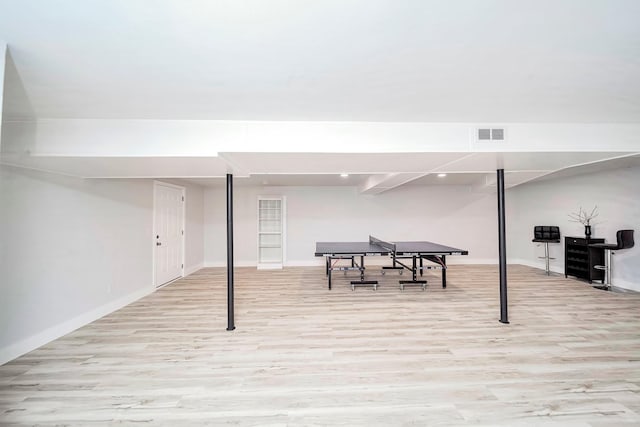 210 NW Clearview Dr, Mount Juliet, TN 37122 - finished below grade area featuring visible vents, recessed lighting, baseboards, and wood finished floors