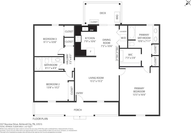 557 Skyview Dr, Ashland City, TN 37015 - floor plan