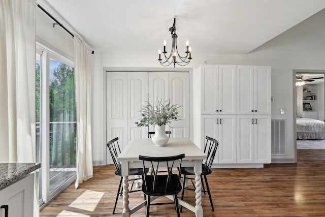 557 Skyview Dr, Ashland City, TN 37015 - dining space featuring visible vents, light wood-style floors, and a notable chandelier