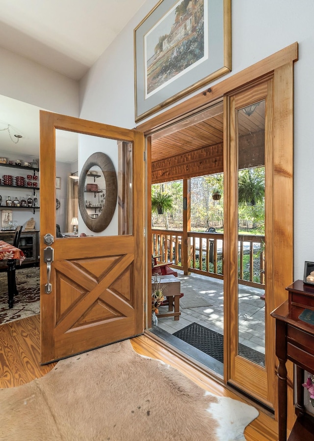 interior space with wood finished floors