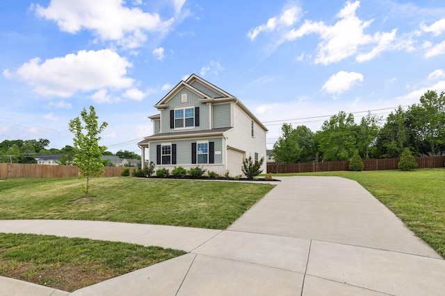 3021 Posada Ct, Spring Hill, TN 37174 - view of front facade with fence, board and batten siding, an attached garage, and concrete driveway