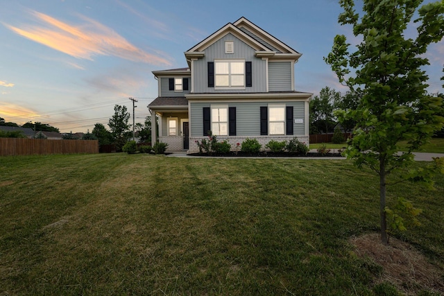 3021 Posada Ct, Spring Hill, TN 37174 - traditional-style home with fence, board and batten siding, and a yard