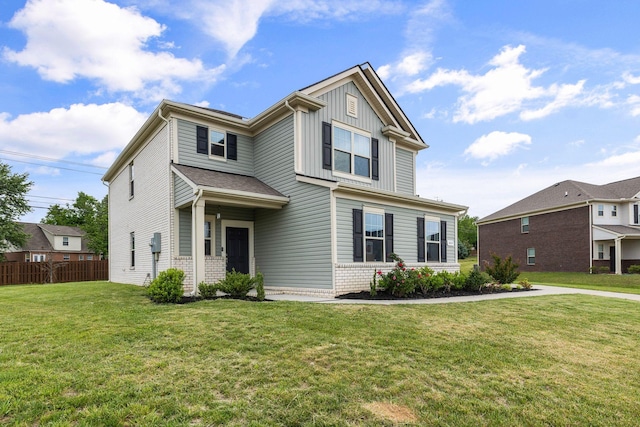 3021 Posada Ct, Spring Hill, TN 37174 - traditional home with board and batten siding, fence, and a front yard