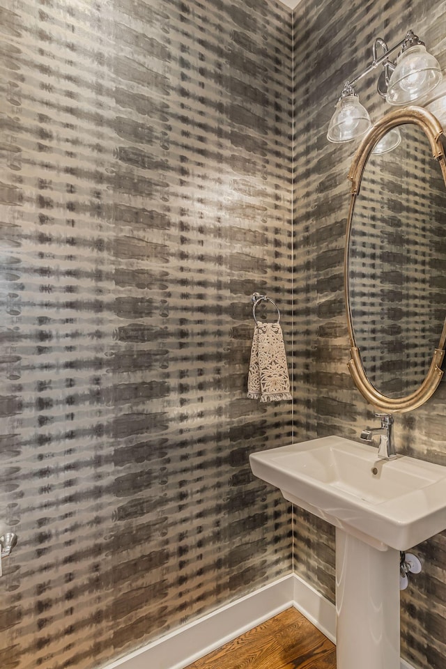 6328B Columbia Ave, Nashville, TN 37209 - bathroom featuring baseboards and wood finished floors