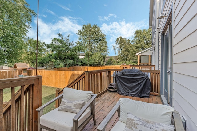 6328B Columbia Ave, Nashville, TN 37209 - deck with a fenced backyard and area for grilling