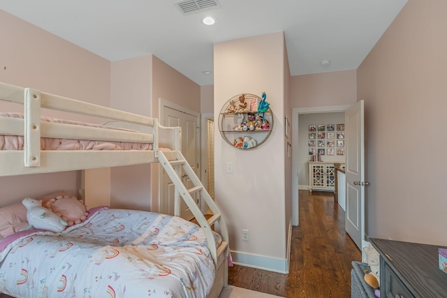 6328B Columbia Ave, Nashville, TN 37209 - bedroom with baseboards, recessed lighting, wood finished floors, and visible vents