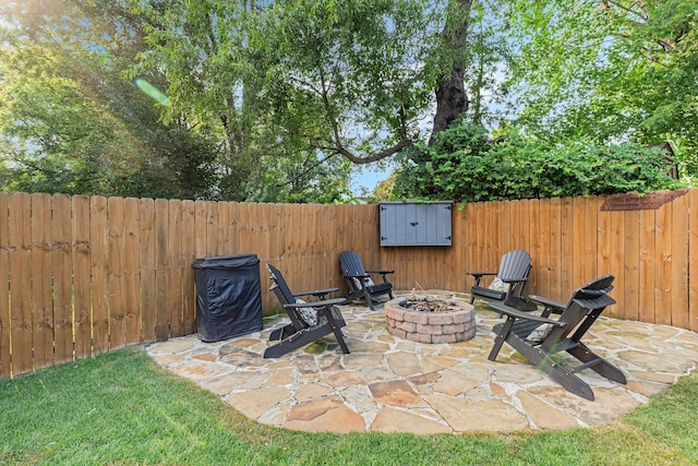 6328B Columbia Ave, Nashville, TN 37209 - view of patio with a fenced backyard and a fire pit