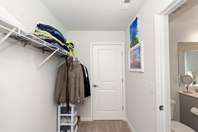 3294 Holiday Ln, Columbia, TN 38401 - walk in closet featuring visible vents and carpet