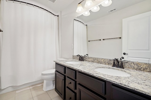 820 Turnbo Dr, Gallatin, TN 37066 - bathroom featuring toilet, tile patterned floors, visible vents, and a sink