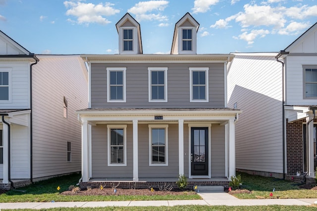 traditional style home with a porch