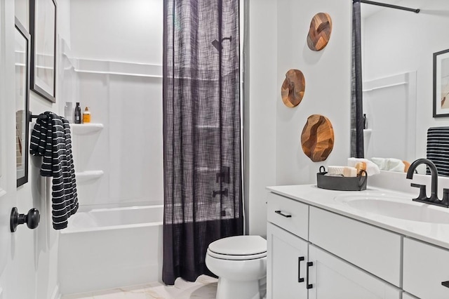 1611 Burlwood Ct, Murfreesboro, TN 37129 - full bathroom with vanity, toilet, and shower / tub combo with curtain