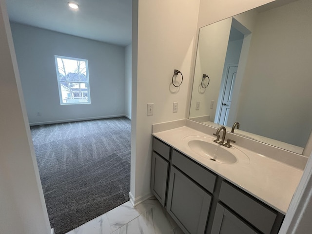 1611 Burlwood Ct, Murfreesboro, TN 37129 - bathroom with vanity, marble finish floor, and baseboards