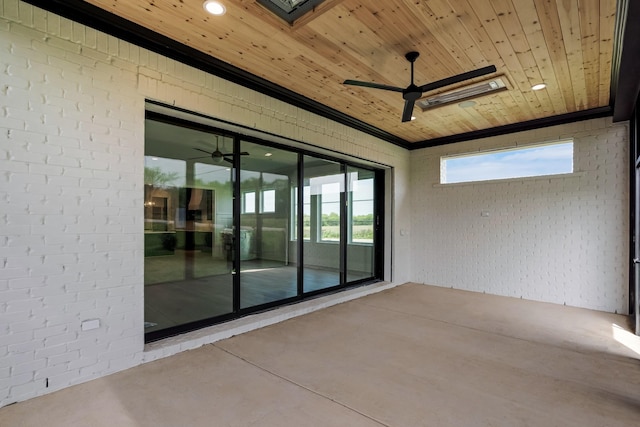 view of patio with a ceiling fan