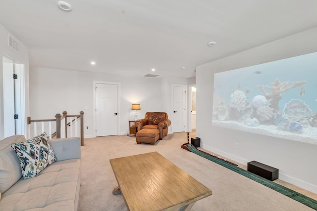3012 Manchester Dr, Spring Hill, TN 37174 - living room featuring visible vents, recessed lighting, baseboards, and light carpet