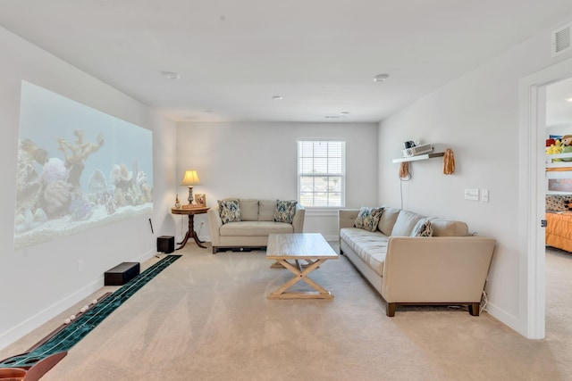 3012 Manchester Dr, Spring Hill, TN 37174 - living room featuring baseboards, visible vents, and light carpet