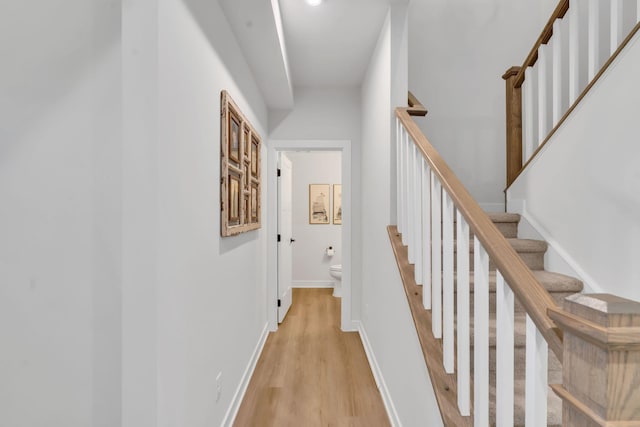 3012 Manchester Dr, Spring Hill, TN 37174 - corridor featuring stairway, baseboards, and light wood-type flooring