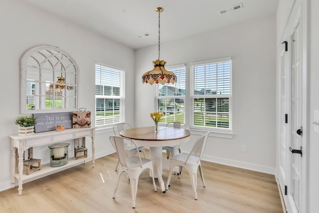 3012 Manchester Dr, Spring Hill, TN 37174 - dining space featuring visible vents, light wood-style flooring, and baseboards