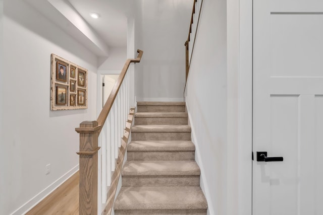 3012 Manchester Dr, Spring Hill, TN 37174 - stairway featuring baseboards, recessed lighting, and wood finished floors