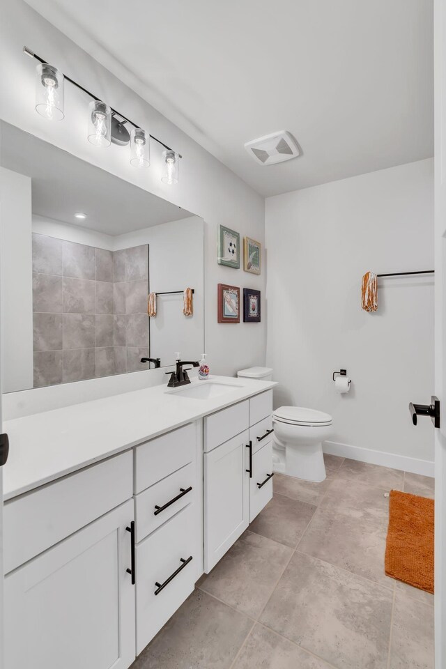 3012 Manchester Dr, Spring Hill, TN 37174 - bathroom with vanity, tile patterned floors, toilet, and visible vents