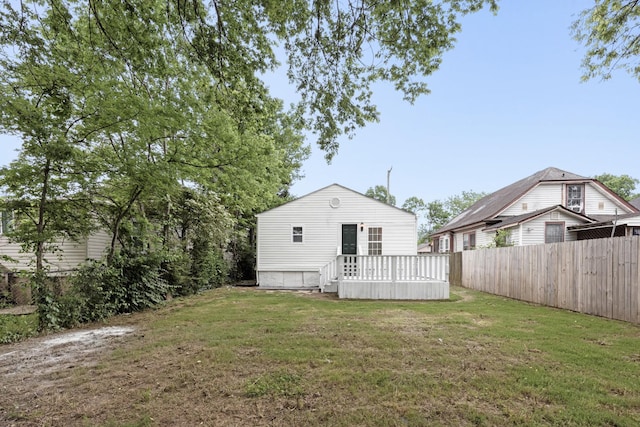 1903 S Orchard Knob Ave, Chattanooga, TN 37404 - back of property with fence, a yard, and a deck