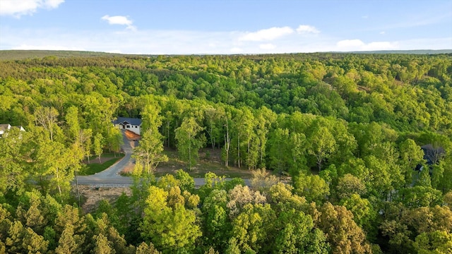 aerial view featuring a forest view