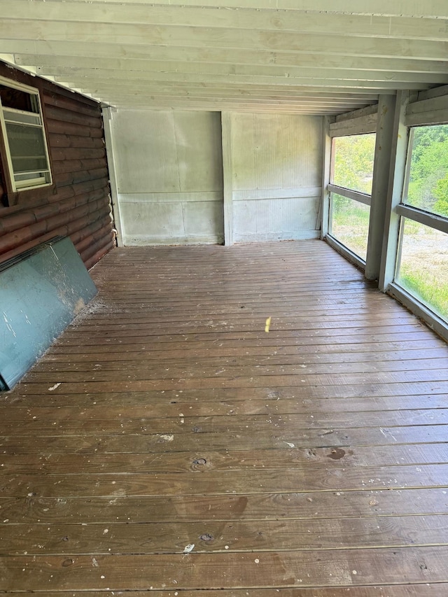 view of unfurnished sunroom