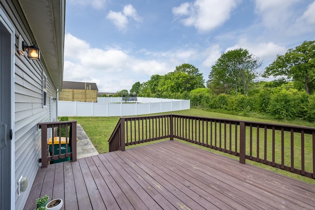 846 Todd Ave, Lewisburg, TN 37091 - wooden terrace with a lawn and a fenced backyard