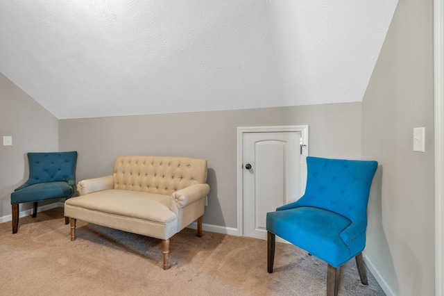 846 Todd Ave, Lewisburg, TN 37091 - living area featuring baseboards, vaulted ceiling, and light carpet