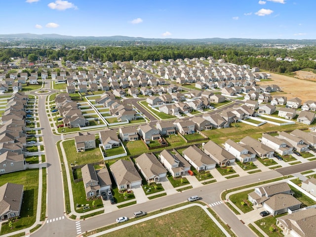 aerial view with a residential view