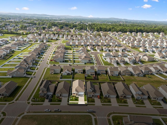 aerial view with a residential view