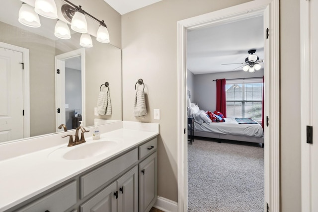 1353 Stewart Creek Rd, Murfreesboro, TN 37129 - bathroom featuring ensuite bath, ceiling fan, vanity, and baseboards