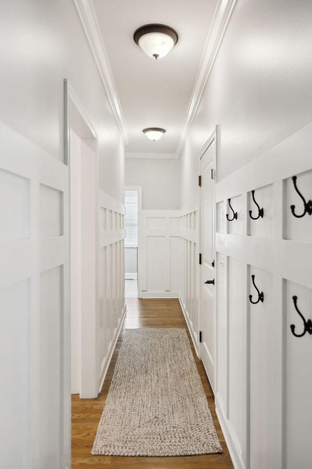 1353 Stewart Creek Rd, Murfreesboro, TN 37129 - mudroom with crown molding and dark wood-style floors