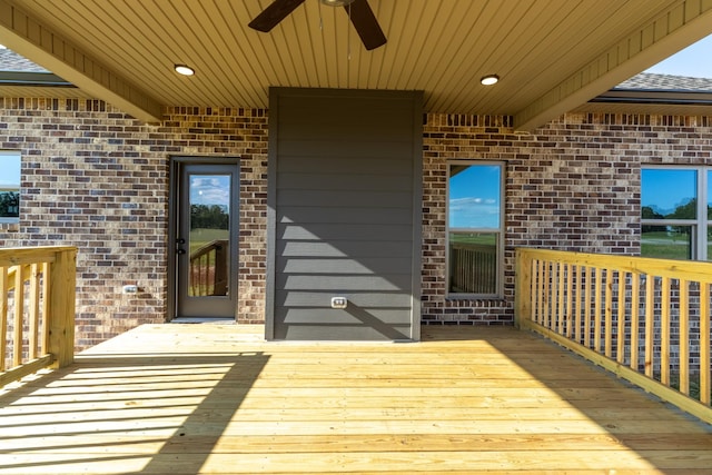 5367 Roy Holman Rd, Springfield, TN 37172 - wooden deck featuring a ceiling fan