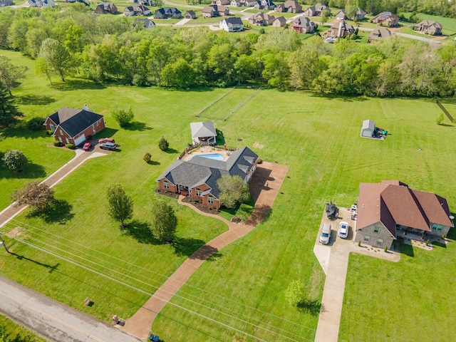 bird's eye view with a residential view
